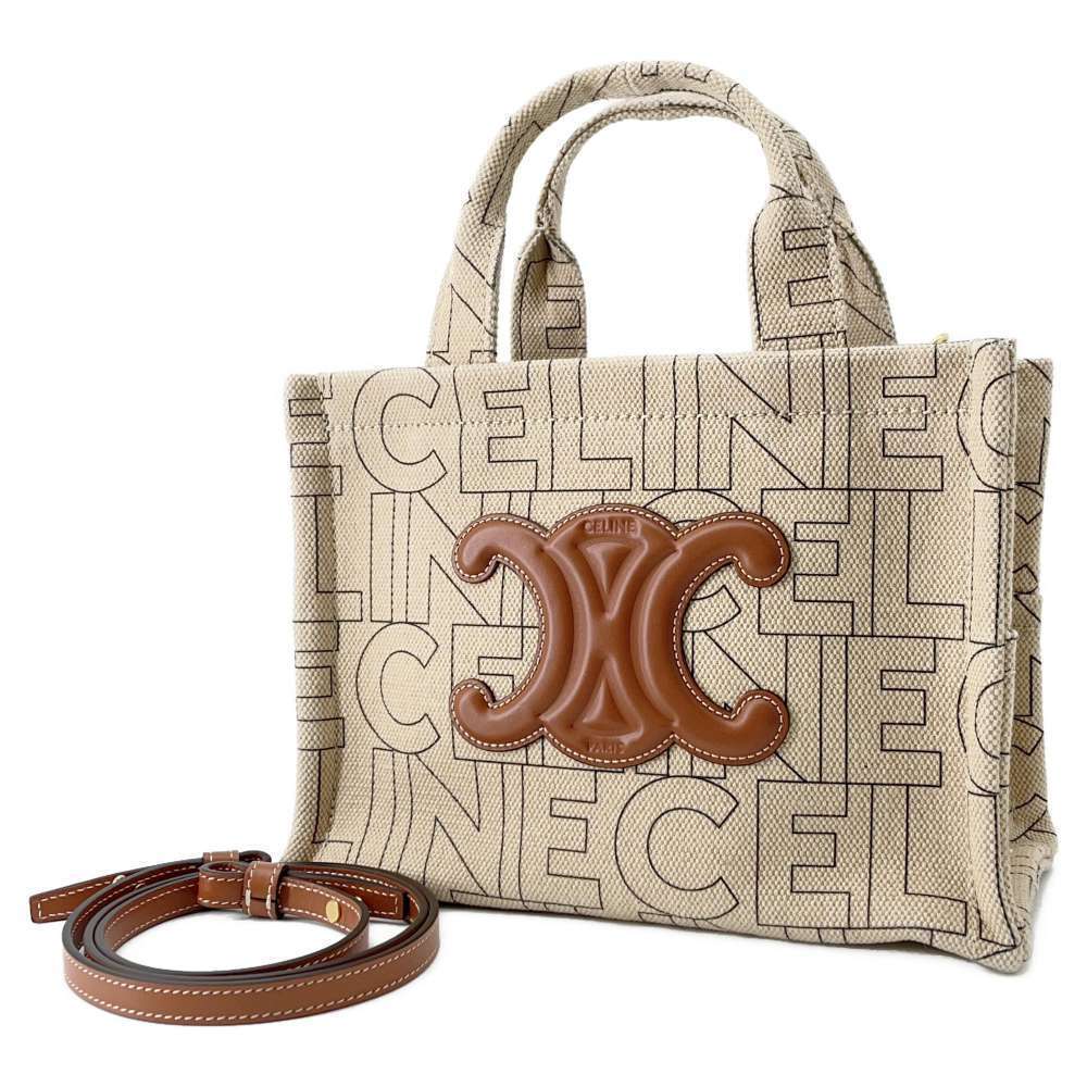 Celine Cabas Thais Canvas Handbag Shoulder Bag